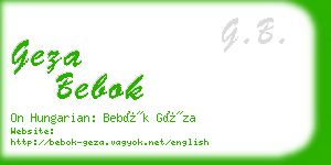 geza bebok business card